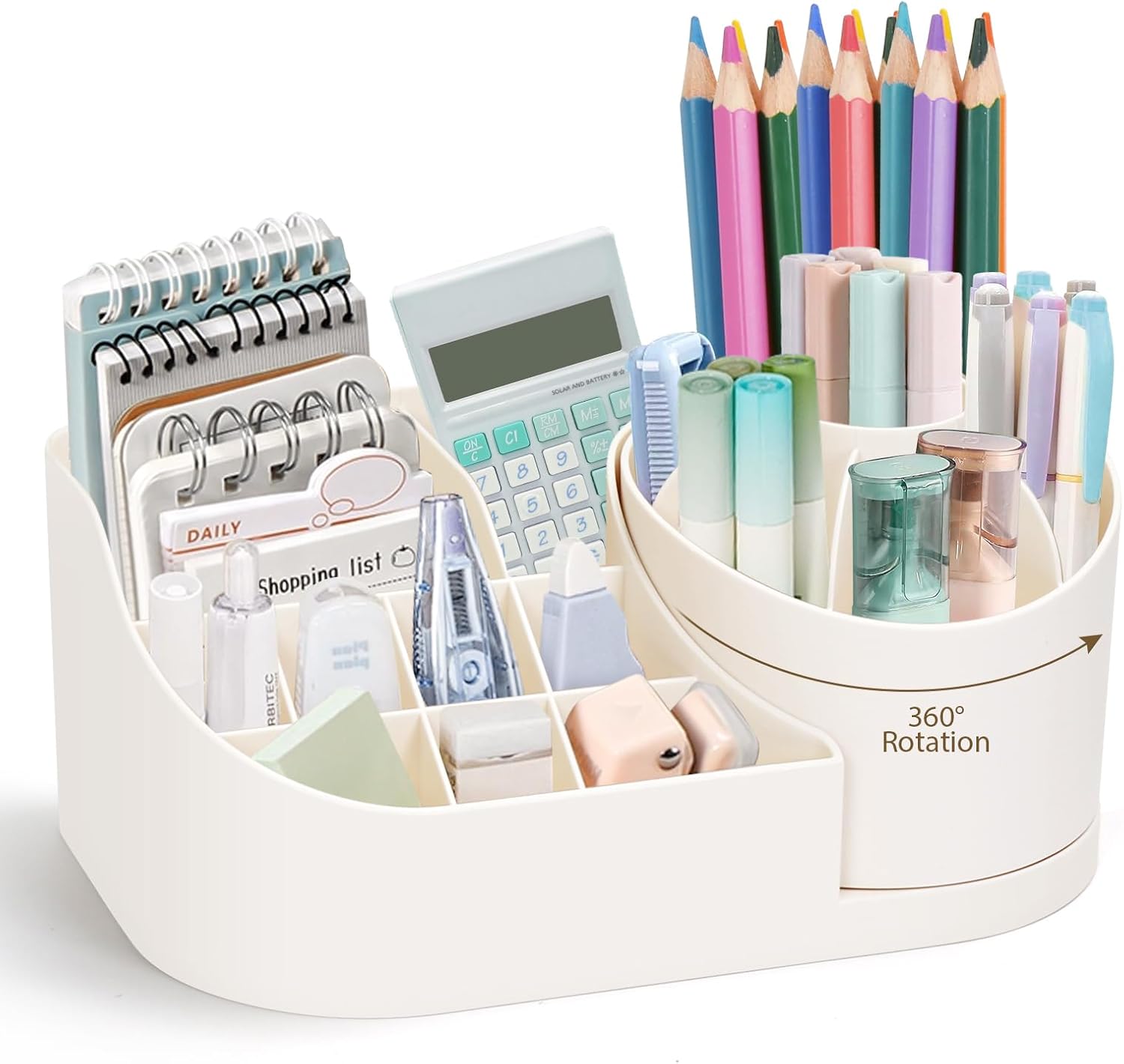 360 Degree Rotating Pen Holder for,2-in-1 Pencil Holder with 16 Compartments,Nordic Style Pen Organizer,Non-Slip Desktop Storage белый
360 Degree Rotating Pen Holder for,2-in-1 Pencil Holder with 16 Compartments,Nordic Style Pen Organizer,Non-Slip Desktop Storage белый