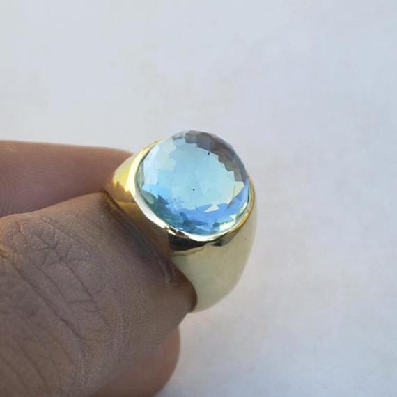 Round Rose Cut Dome Style Blue Topaz 925 Sterling Silver Yellow Gold Overlay Ring 10 золотистий
Round Rose Cut Dome Style Blue Topaz 925 Sterling Silver Yellow Gold Overlay Ring 10 золотистий