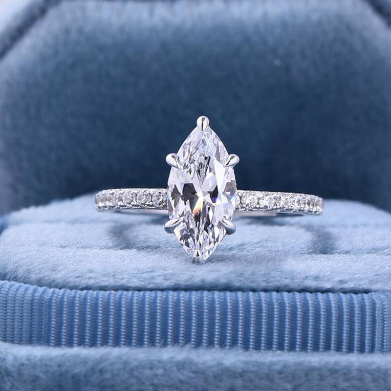 Lulu Tong Sterling Silver Simulated Marquise Diamond Ring - Women s European & American Fashion Size 8
Lulu Tong Sterling Silver Simulated Marquise Diamond Ring - Women s European & American Fashion Size 8
