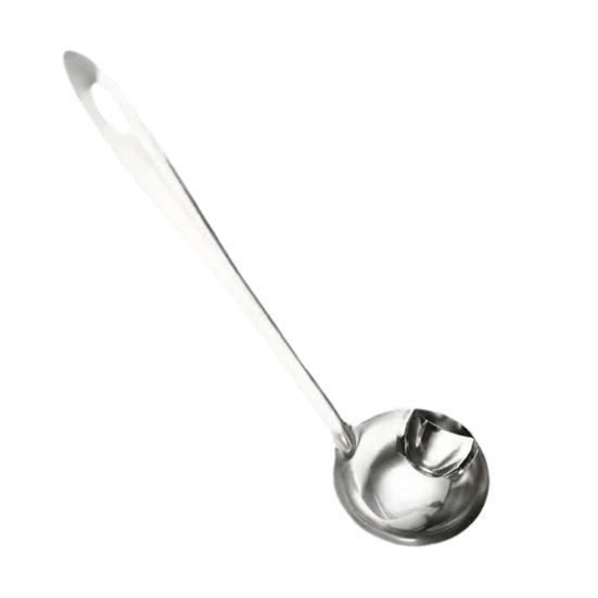 Ложка для отделения жира из нержавеющей стали, безопасная для мытья в посудомоечной машине, для удаления масла, термостойкая, с длинной ручкой, кухонный инструмент B