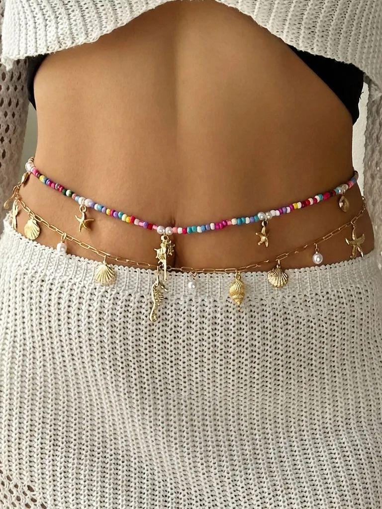 Adjustable Elastic Beaded Belly Chain for Women Gold Color Ocean Charm Summer Beach Waist Beads Comfortable Body Jewelry Gift
Adjustable Elastic Beaded Belly Chain for Women Gold Color Ocean Charm Summer Beach Waist Beads Comfortable Body Jewelry Gift