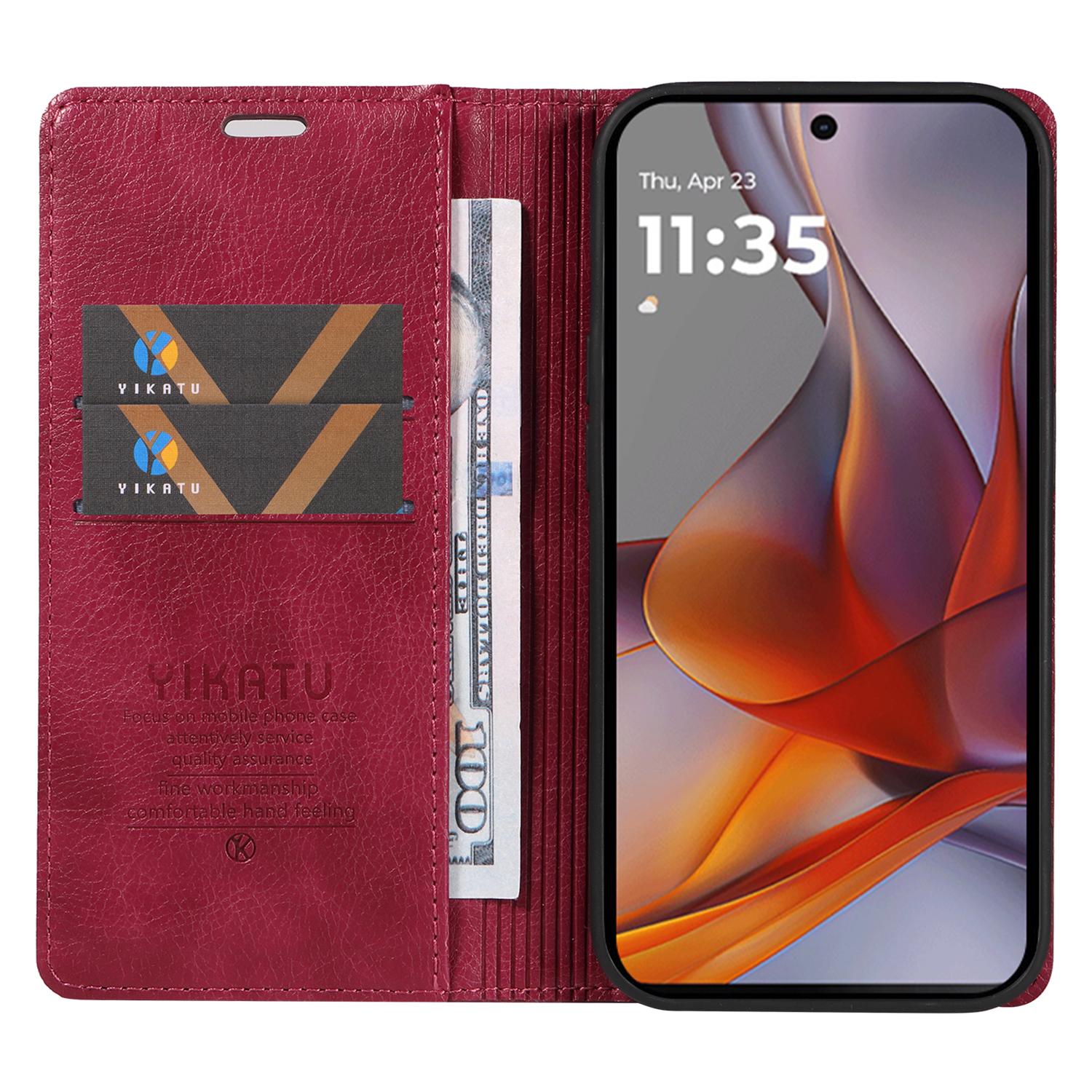 YIKATU YK-006 For Motorola Moto G75 5G Case Magnetic Closure Leather Phone Cover Litchi Texture Wine Red
YIKATU YK-006 For Motorola Moto G75 5G Case Magnetic Closure Leather Phone Cover Litchi Texture Wine Red