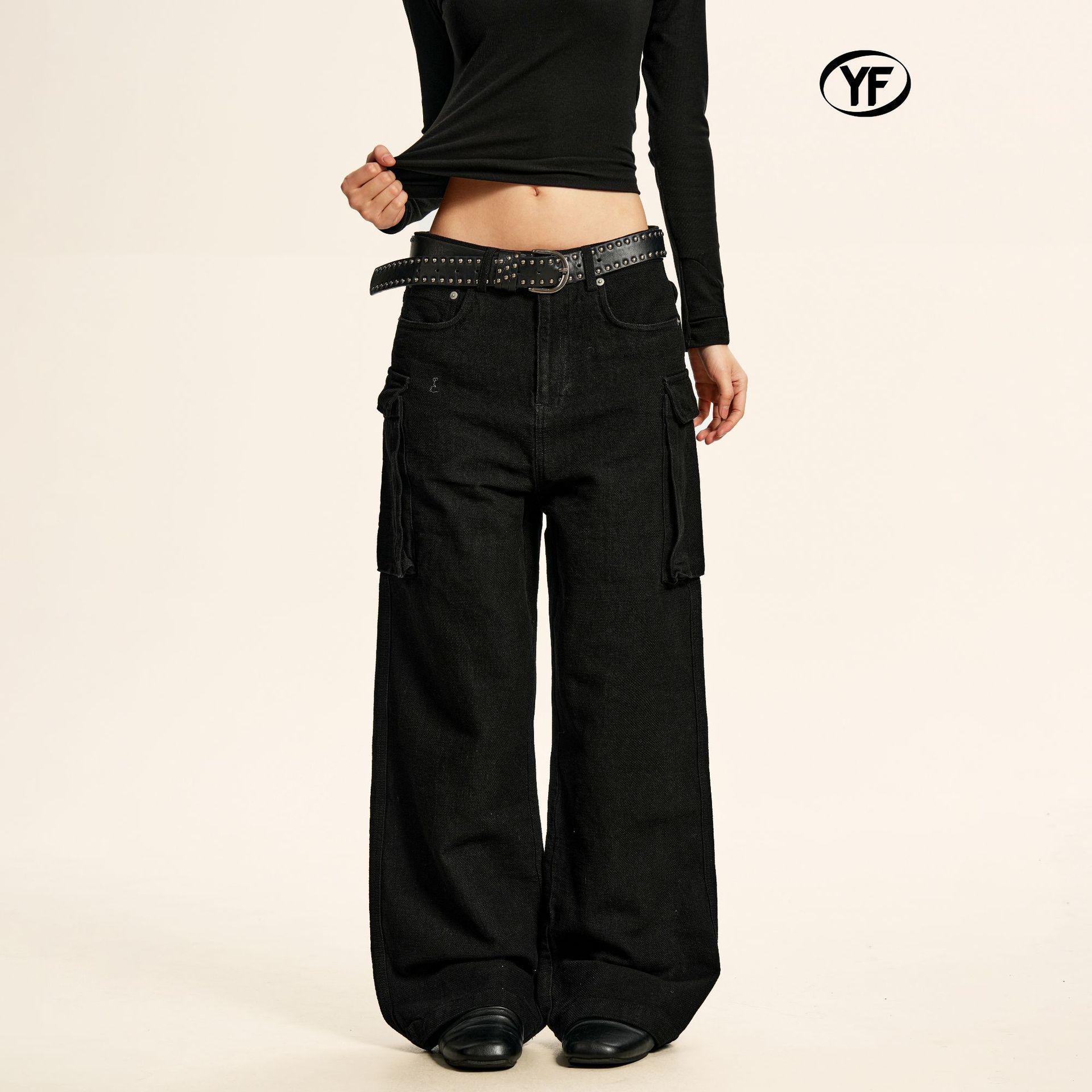 Yongfang Unisex Retro Denim Jeans with 3D Pockets - Casual Street Style Wide Leg Straight Pants X-Large чорний
Yongfang Unisex Retro Denim Jeans with 3D Pockets - Casual Street Style Wide Leg Straight Pants X-Large чорний