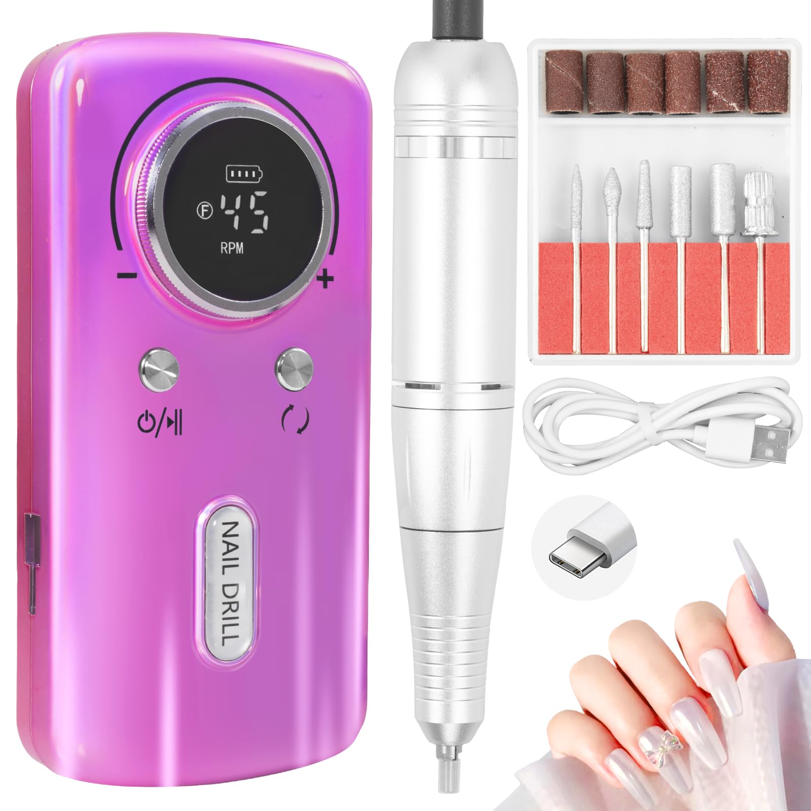Saviland Portable Nail Drill Kit 45000 Профессиональный фрезер для ногтей с акриловым гелем Аккумуляторная электрическая пилка для ногтей Фрезер с
Saviland Portable Nail Drill Kit 45000 Профессиональный фрезер для ногтей с акриловым гелем Аккумуляторная электрическая пилка для ногтей Фрезер с