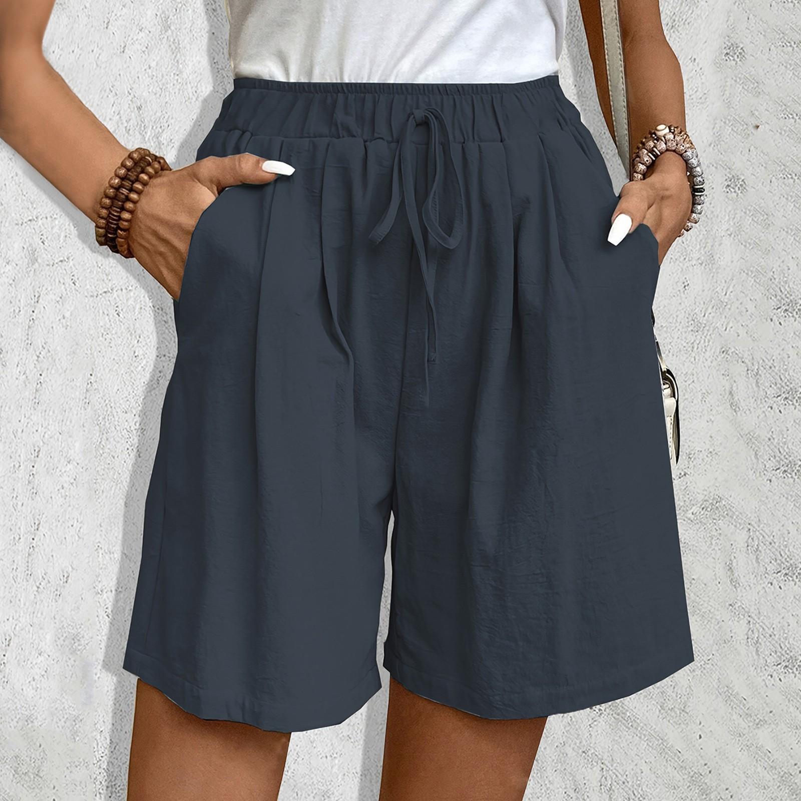 Women s Fashion Color Casual Drawstring Elastic-waisted Beach Pants Everyday Home Shorts With Pocket Pants XL Темно-синій
Women s Fashion Color Casual Drawstring Elastic-waisted Beach Pants Everyday Home Shorts With Pocket Pants XL Темно-синій