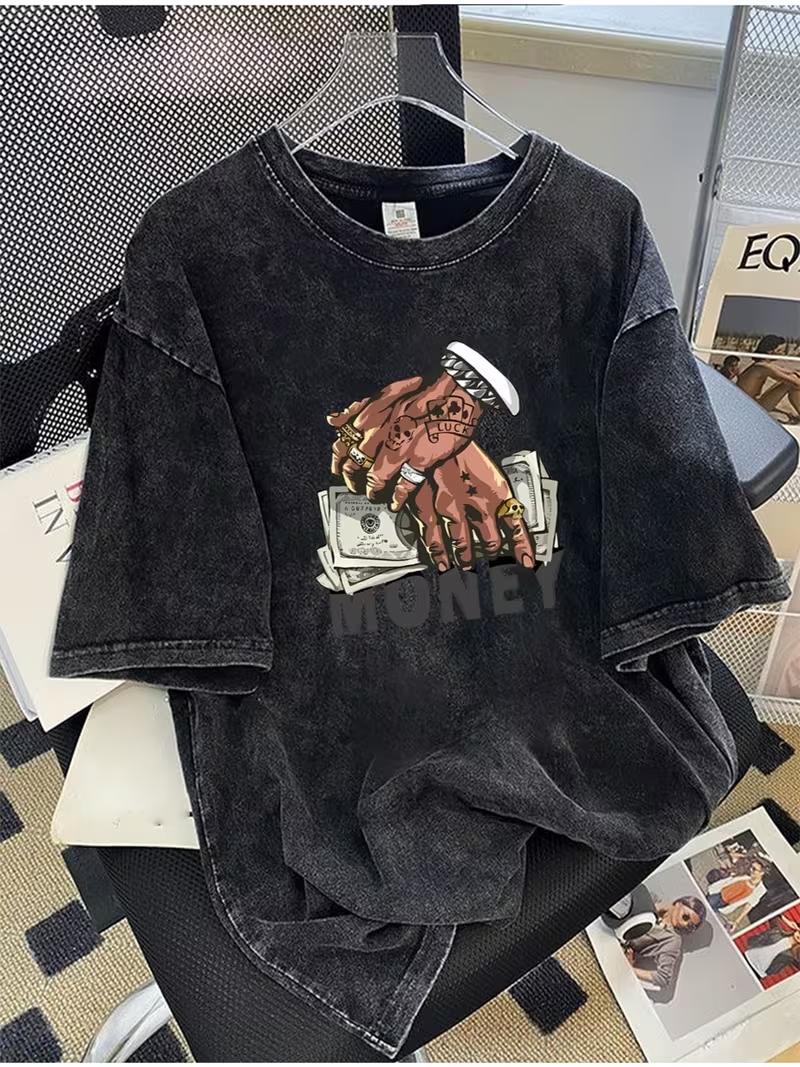 Unisexs Tshirt Vintage Washed Money Hand Graphic TShirt Oversized Crew Neck Short Sleeve Tee Hip Hop Streetwear Neutral Top S
Unisexs Tshirt Vintage Washed Money Hand Graphic TShirt Oversized Crew Neck Short Sleeve Tee Hip Hop Streetwear Neutral Top S