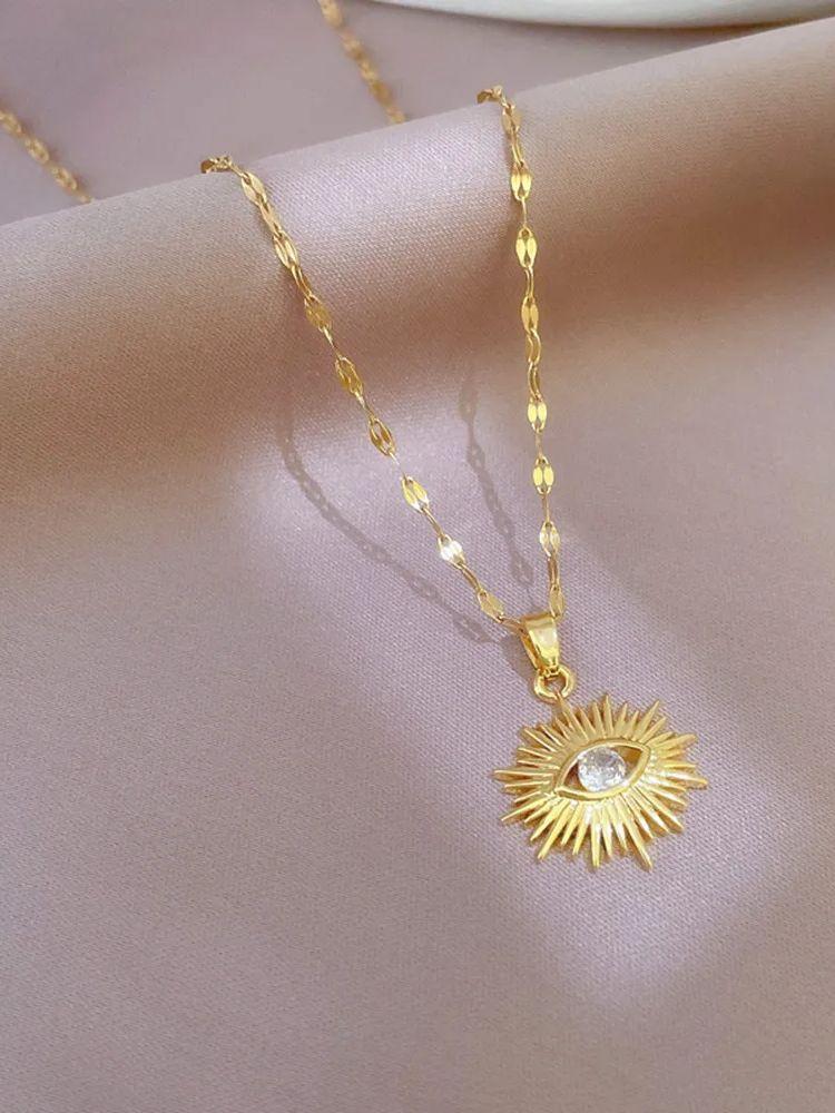 Micro-set zirconia demon eye necklace; eyelash eye copper electroplated real gold pendant, ins style small jewelry. 40cm
Micro-set zirconia demon eye necklace; eyelash eye copper electroplated real gold pendant, ins style small jewelry. 40cm