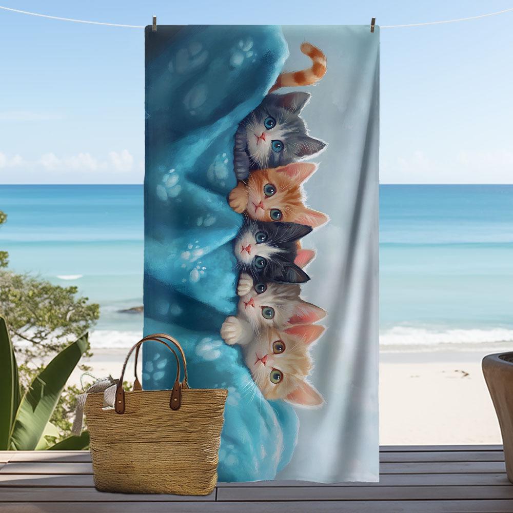 1PC Cute Cat Pattern Beach Towel, Soft Printed Travel Towel Perfect for Outdoor Camping Summer Vacation Swimming Pool Daily Use W30*H60(CM)
1PC Cute Cat Pattern Beach Towel, Soft Printed Travel Towel Perfect for Outdoor Camping Summer Vacation Swimming Pool Daily Use W30*H60(CM)