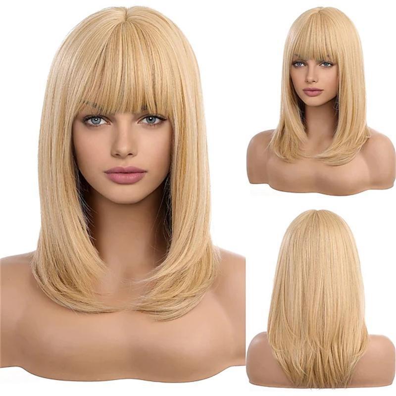 Synthetic Ombre Blonde Wigs Ladies Wig with Bangs Natural Soft Short Straight Hair Bob Cut Wig Daily Costume Party Use
Synthetic Ombre Blonde Wigs Ladies Wig with Bangs Natural Soft Short Straight Hair Bob Cut Wig Daily Costume Party Use