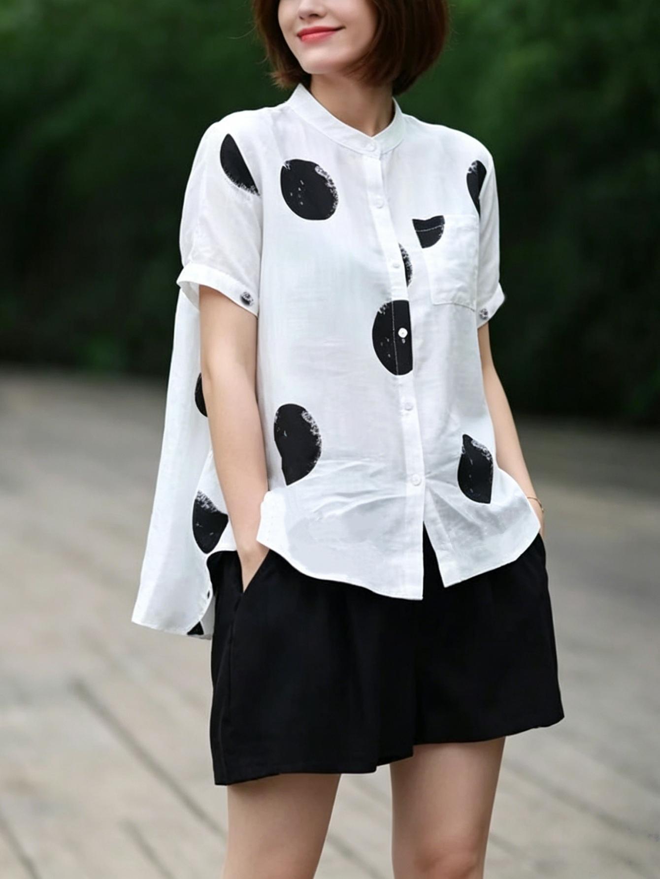 DIMANAF 2026 Plus Size Summer Women Blouse Shirts Tunic Oversize Loose Casual Lady Tops Lady Print Black S
DIMANAF 2026 Plus Size Summer Women Blouse Shirts Tunic Oversize Loose Casual Lady Tops Lady Print Black S