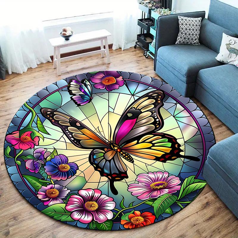 Beautiful butterflies and flowers Round Area Rug,Carpet Rug for Living Room Bedroom Sofa Playroom Decor,Non-slip Floor Mat 80cmx80cm
Beautiful butterflies and flowers Round Area Rug,Carpet Rug for Living Room Bedroom Sofa Playroom Decor,Non-slip Floor Mat 80cmx80cm