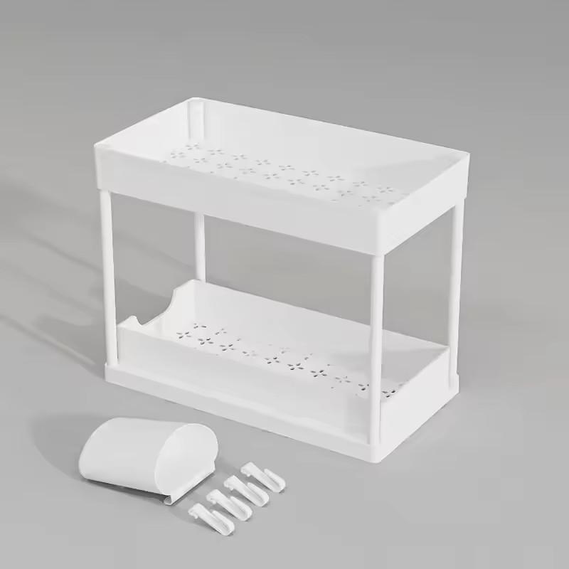 Space-Saving Organizer shelf 2-Tier Pull-Out Storage Organizer Durable Large Capacity Drawer for Kitchen and Bathroom Essentials білий
Space-Saving Organizer shelf 2-Tier Pull-Out Storage Organizer Durable Large Capacity Drawer for Kitchen and Bathroom Essentials білий