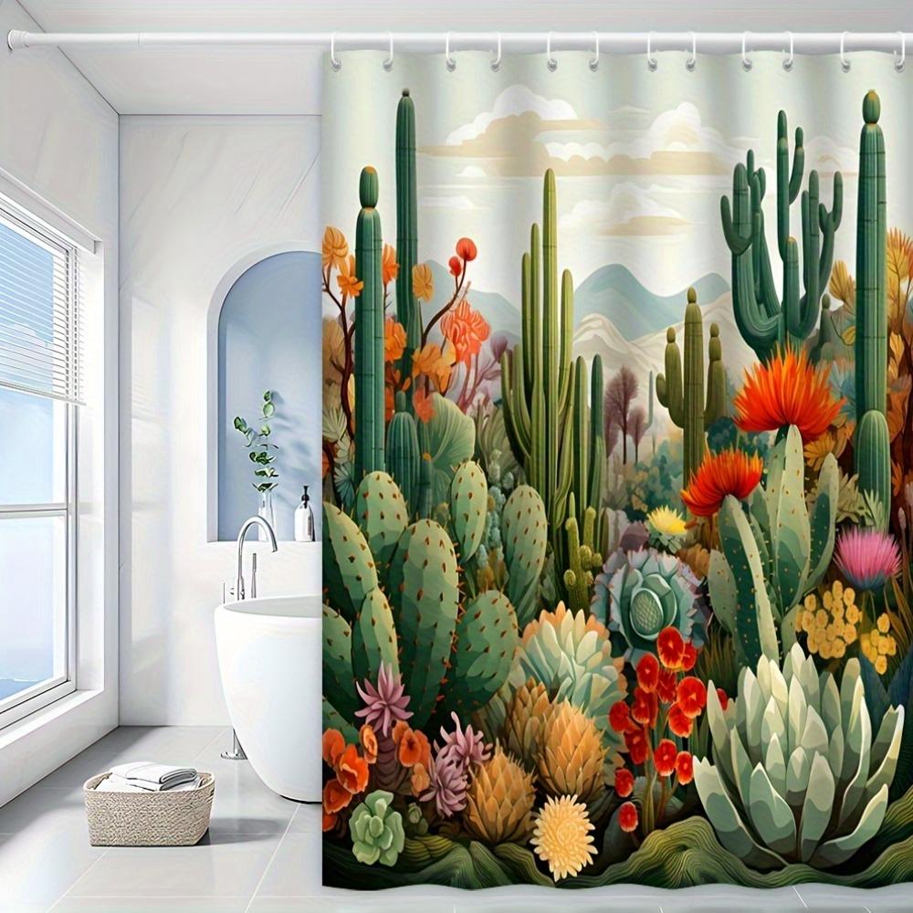 Desert Oasis Shower Curtain - Vibrant Cactus, Floral & Mountain Theme For Bathroom Decor, Adds Exotic Charm And Colorful Beauty W60H190(CM)-1 Pcs
Desert Oasis Shower Curtain - Vibrant Cactus, Floral & Mountain Theme For Bathroom Decor, Adds Exotic Charm And Colorful Beauty W60H190(CM)-1 Pcs