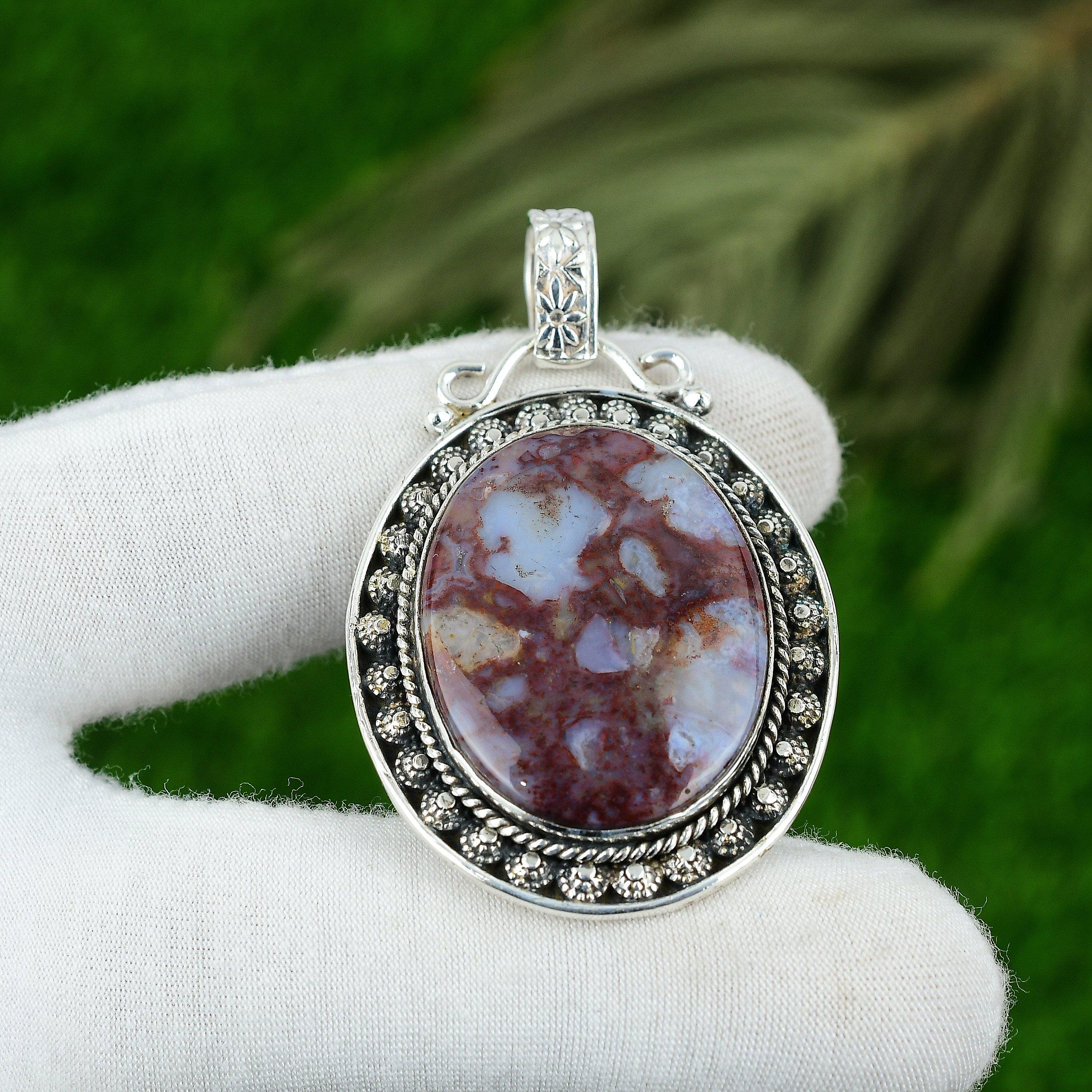 925 Sterling Silver Oval Natural Rainbow Jasper Mother Artisan Pendant Jewelry
925 Sterling Silver Oval Natural Rainbow Jasper Mother Artisan Pendant Jewelry