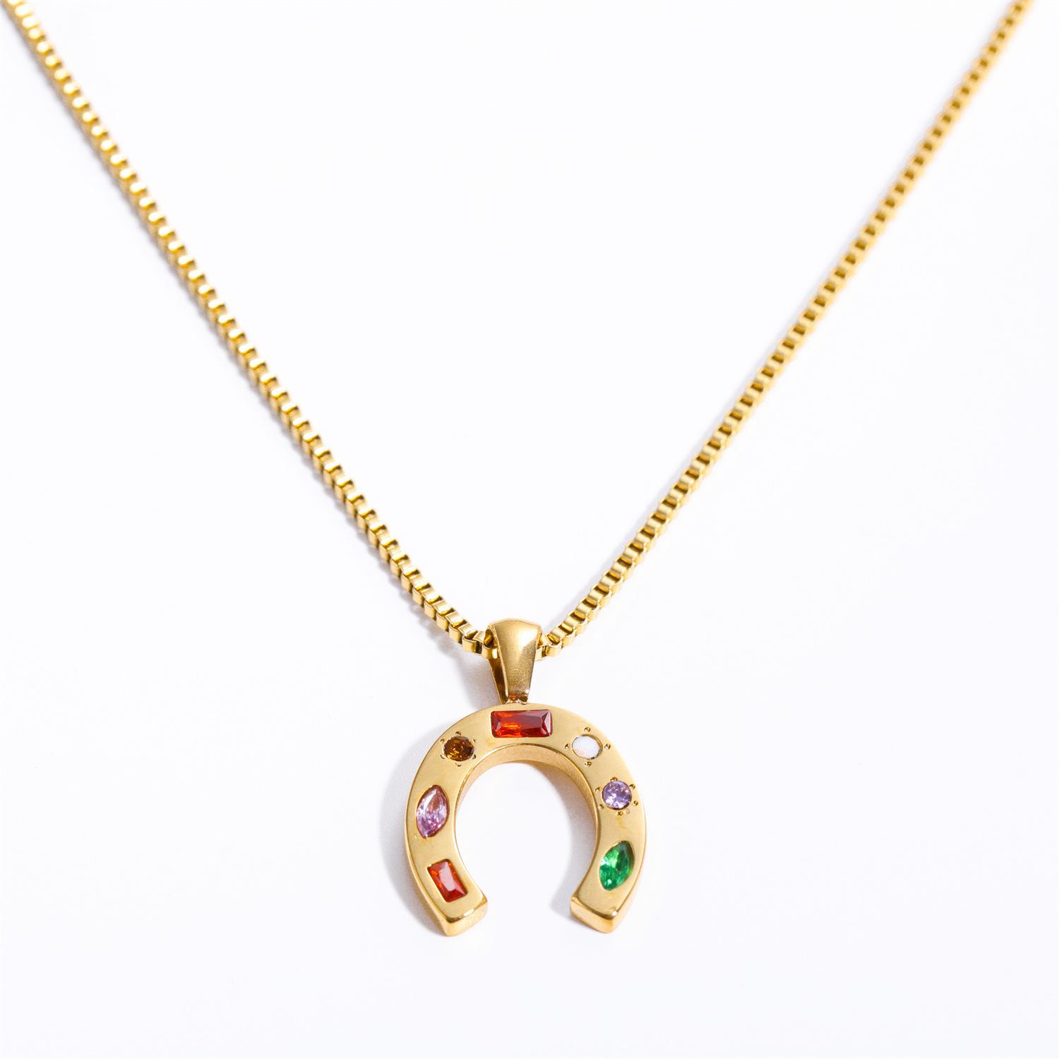 U-Shaped Kaleidoscope Lucky Symbol Zirconium Necklace Female, Stainless Steel Furnace Vacuum Plating Color Retention Jewelry
U-Shaped Kaleidoscope Lucky Symbol Zirconium Necklace Female, Stainless Steel Furnace Vacuum Plating Color Retention Jewelry