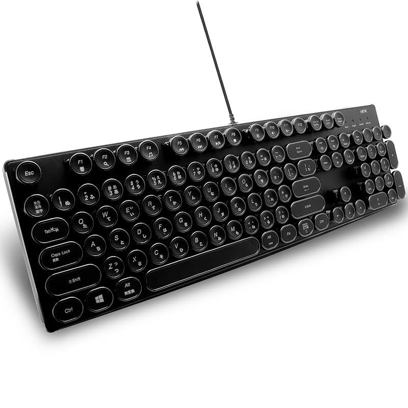 HKW typewriter style mechanical keyboard blue axis 104 keys USB wired Japanese keyboard (black)
HKW typewriter style mechanical keyboard blue axis 104 keys USB wired Japanese keyboard (black)
