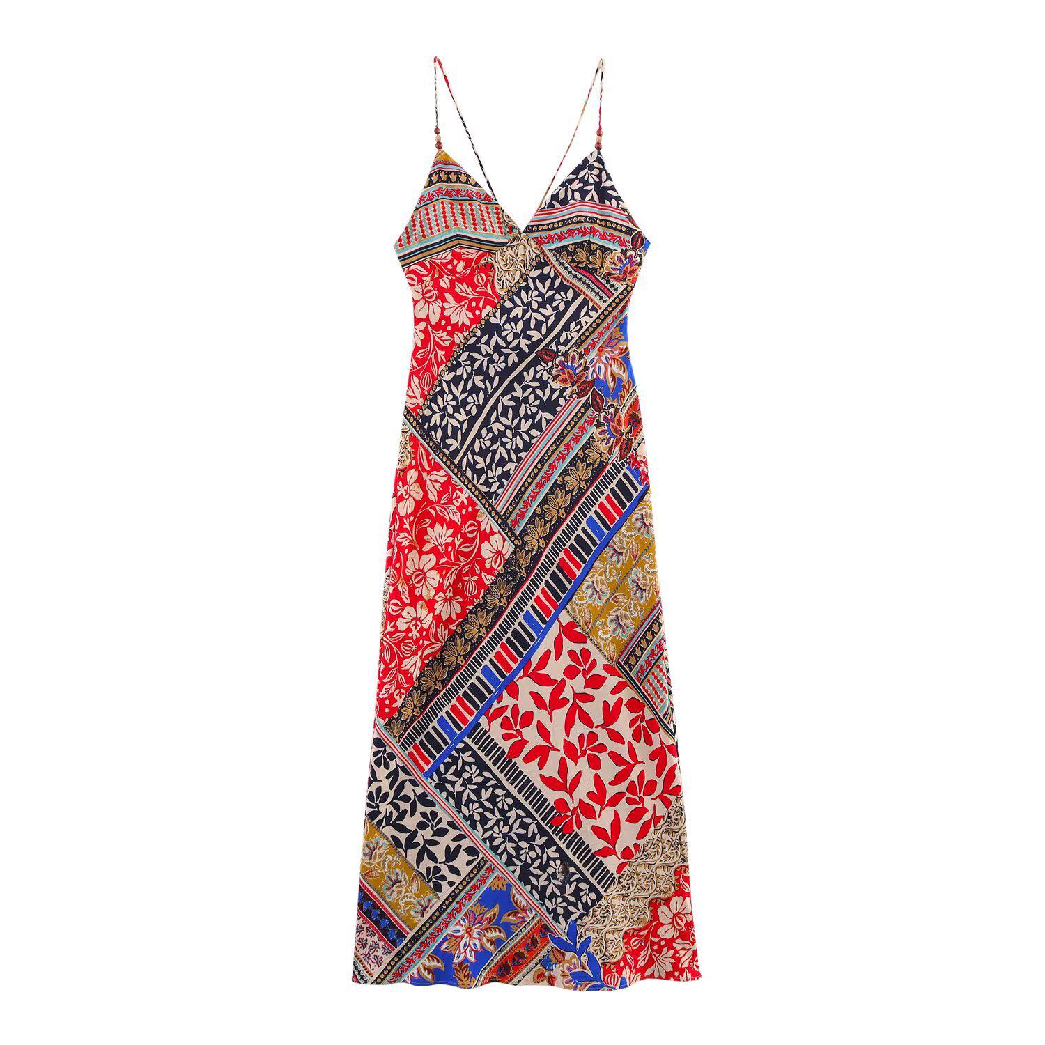 2025 Summer Patchwork Print Backless Midi Dress - European & American Style Medium как
2025 Summer Patchwork Print Backless Midi Dress - European & American Style Medium как