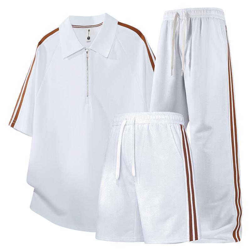 Half-link Striped Polo Shirt Sports Suit Casual Pants Three-piece Set T-shirt Men s Quarter Pants Trousers 3XL білий
Half-link Striped Polo Shirt Sports Suit Casual Pants Three-piece Set T-shirt Men s Quarter Pants Trousers 3XL білий