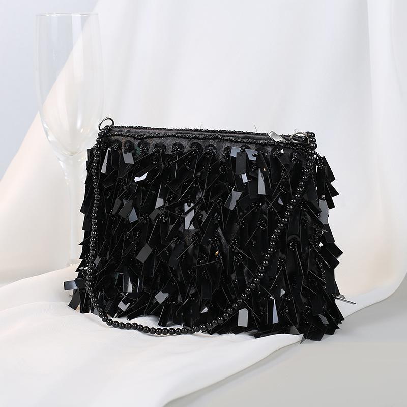 Vintage Silver Hand Beading Sequined Bags Evening Party Clutch Purse Versatile Handbags with Beaded Handle Chain Shoulder Bags чёрный
Vintage Silver Hand Beading Sequined Bags Evening Party Clutch Purse Versatile Handbags with Beaded Handle Chain Shoulder Bags чёрный