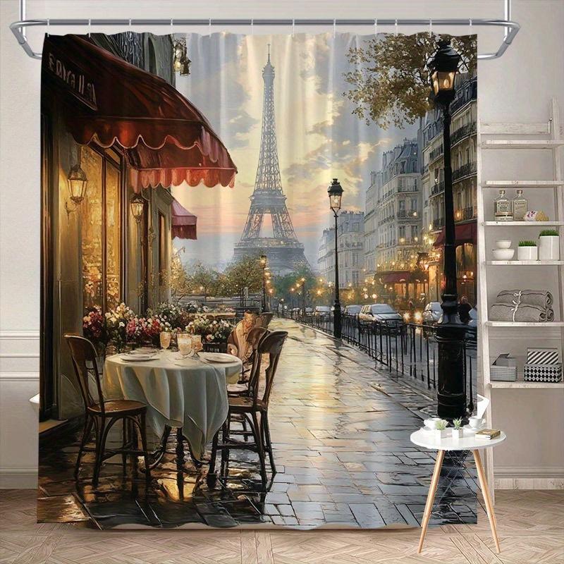 Paris Eiffel Tower Street Cafe Shower Curtain Machine Washable All Season Waterproof Privacy Protectionromantic Design European W60H190(CM)-1 Pcs
Paris Eiffel Tower Street Cafe Shower Curtain Machine Washable All Season Waterproof Privacy Protectionromantic Design European W60H190(CM)-1 Pcs