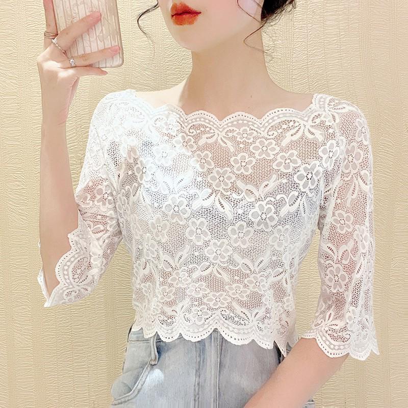 Women s Lace Base One-Shoulder Top: Stylish Spring-Autumn Blouse with Wave Edge and Exposed Collarbone Design M белый
Women s Lace Base One-Shoulder Top: Stylish Spring-Autumn Blouse with Wave Edge and Exposed Collarbone Design M белый