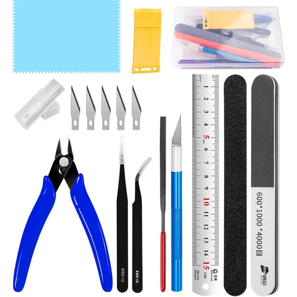 16-piece model making tool set, including plastic model kits for Gundam, cars, and miniatures, with storage box
16-piece model making tool set, including plastic model kits for Gundam, cars, and miniatures, with storage box