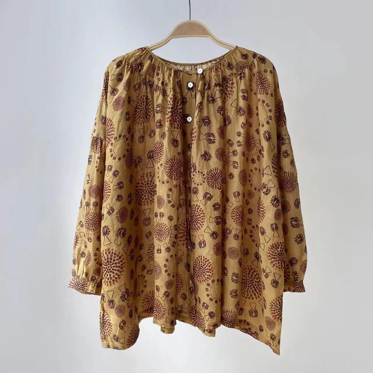 Женские топы Johnature на весну и осень, винтажные повседневные универсальные свободные рубашки с длинными рукавами и круглым вырезом на пуговицах, женские рубашки One Size жёлтый
Женские топы Johnature на весну и осень, винтажные повседневные универсальные свободные рубашки с длинными рукавами и круглым вырезом на пуговицах, женские рубашки One Size жёлтый