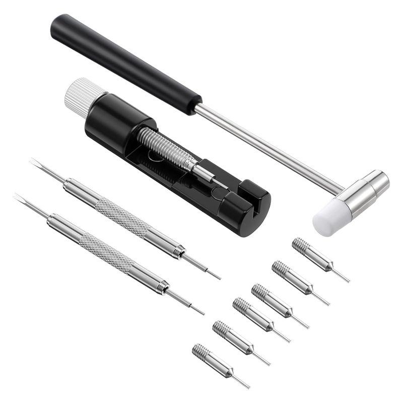 Aug. Watch Band Sizing Tool Kit With Hammer And Pin Remover For Watch Band Link Removal
Aug. Watch Band Sizing Tool Kit With Hammer And Pin Remover For Watch Band Link Removal