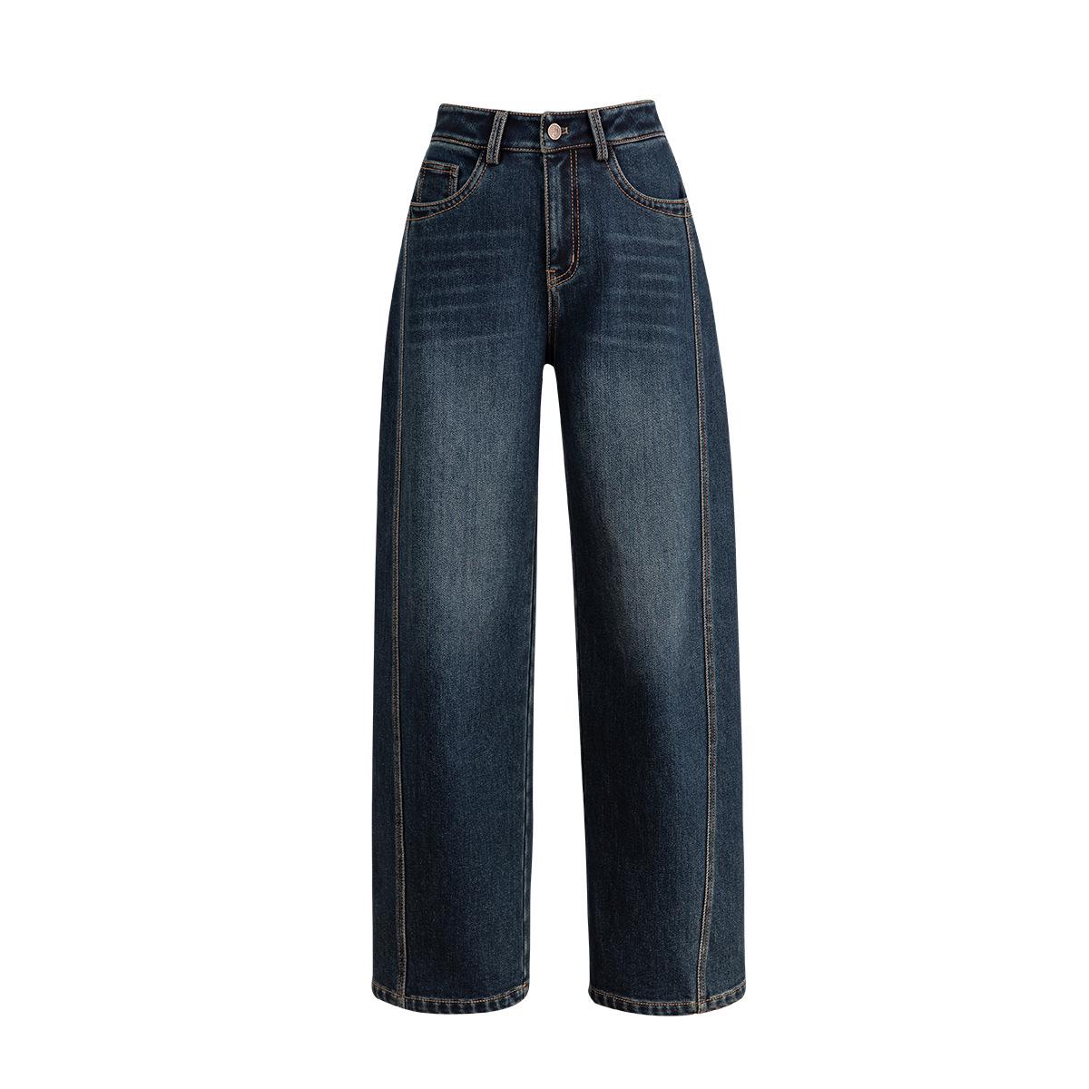 Xin Ge Women s Retro Blue Denim Wide-Leg Pants, Winter 2025 Edition, Curved Leg Banana Style with Plus Velvet. 30
Xin Ge Women s Retro Blue Denim Wide-Leg Pants, Winter 2025 Edition, Curved Leg Banana Style with Plus Velvet. 30