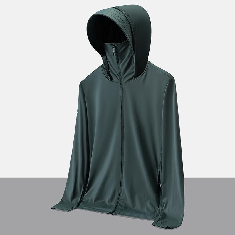 Одежда для защиты от солнца UPF50+ со съемным козырьком, женская рыболовная одежда из ледяного шелка с защитой от УФ-лучей 4XL