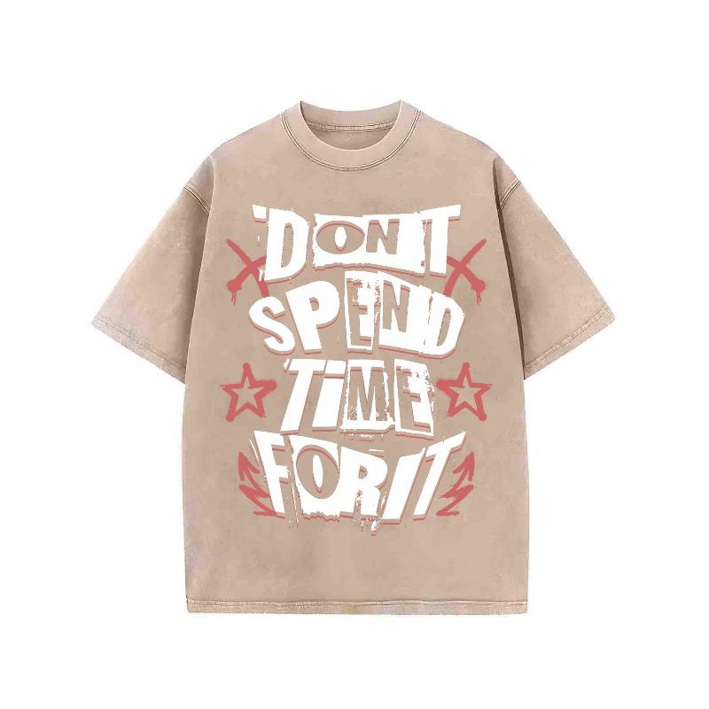Vintage Printed T-Shirt for Men| Washed-Out Short-Sleeve Top with DON T SPEND TIME FOR IT Graphic & Stars/Sword Symbols, Casual Daily Wear 5XL
Vintage Printed T-Shirt for Men| Washed-Out Short-Sleeve Top with DON T SPEND TIME FOR IT Graphic & Stars/Sword Symbols, Casual Daily Wear 5XL