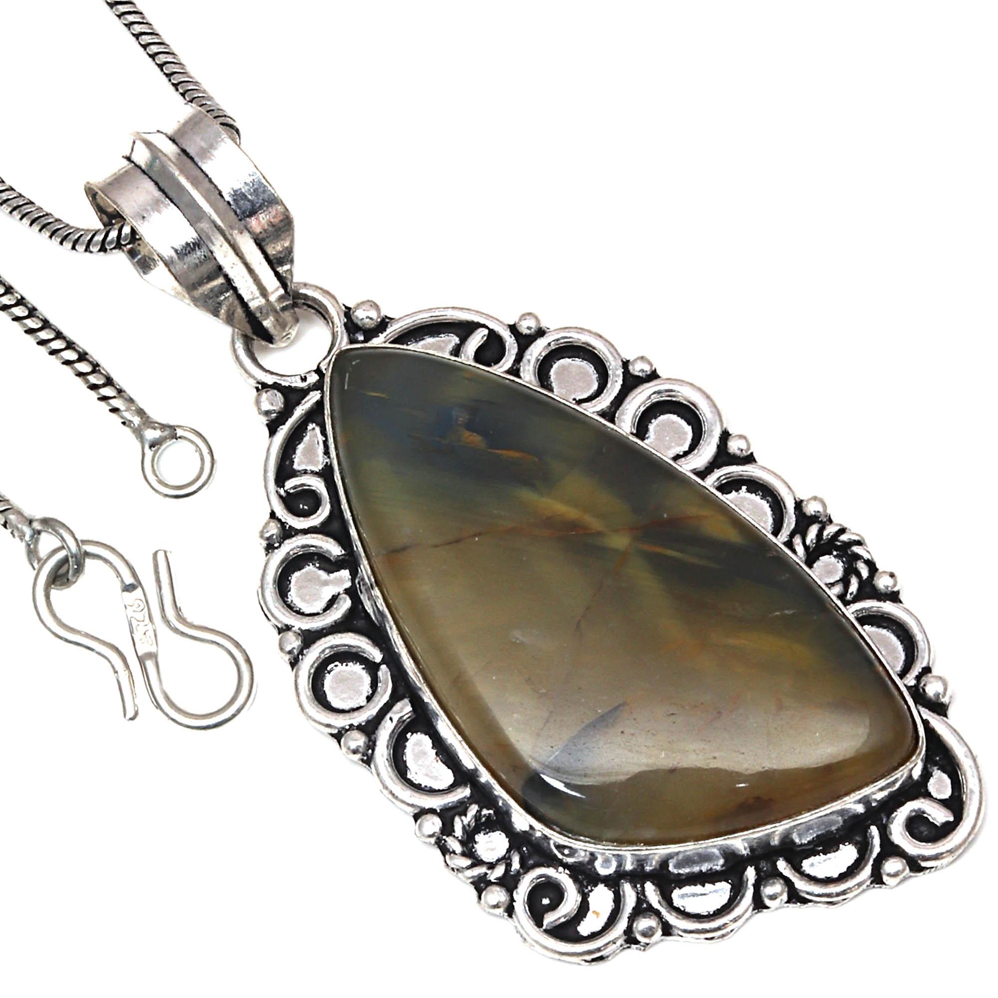 Pendant Newlite Jasper Gemstone Valentine Day Gift Silver Jewelry 2.5 
Pendant Newlite Jasper Gemstone Valentine Day Gift Silver Jewelry 2.5