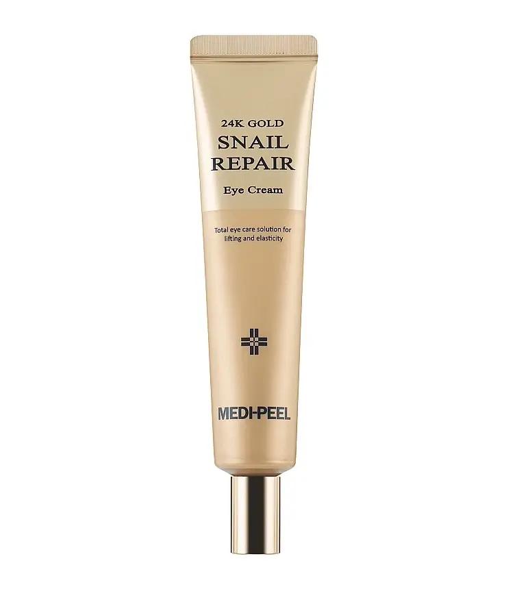 Крем для шкіри навколо очей з муцином равлики та золотом 24K Snail Repair Eye Cream Medi-Peel 40 мл
Крем для шкіри навколо очей з муцином равлики та золотом 24K Snail Repair Eye Cream Medi-Peel 40 мл