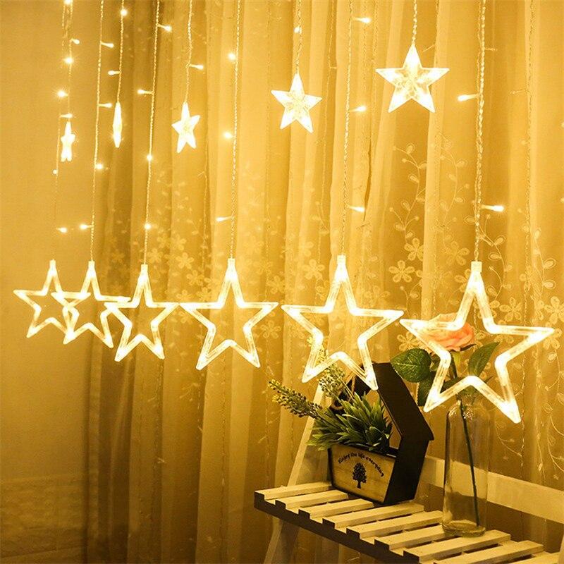 Led Star Curtain Garland On The Window String Lights Fairy Lights Wedding Party Decorations for Home Bedroom Window
Led Star Curtain Garland On The Window String Lights Fairy Lights Wedding Party Decorations for Home Bedroom Window
