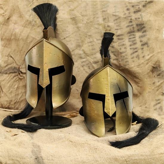 Set of 2 Greek Spartan Helmets with Long Plume, Bronze Warrior Helmet, Replica Ancient Greek Armor
Set of 2 Greek Spartan Helmets with Long Plume, Bronze Warrior Helmet, Replica Ancient Greek Armor