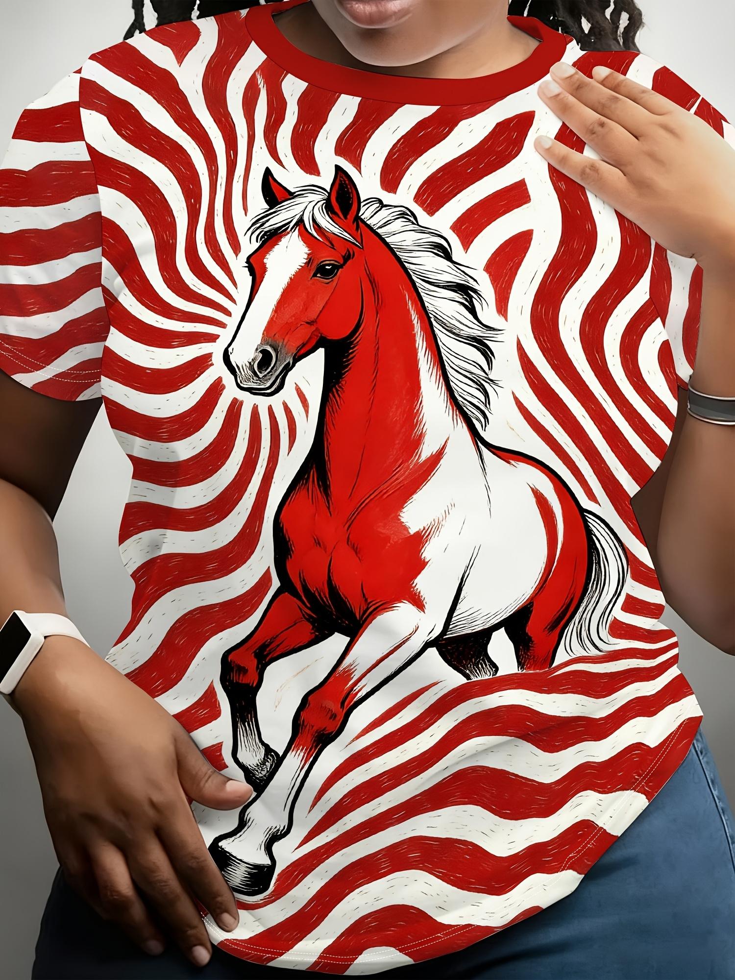 Women S T-Shirt with Swirl Pattern And Full Horse Print. Trendy Cool Style. Round Neck. Short Sleeve. Soft And Comfortable Fabric. Machine Washable. S S дубильная кора
Women S T-Shirt with Swirl Pattern And Full Horse Print. Trendy Cool Style. Round Neck. Short Sleeve. Soft And Comfortable Fabric. Machine Washable. S S дубильная кора