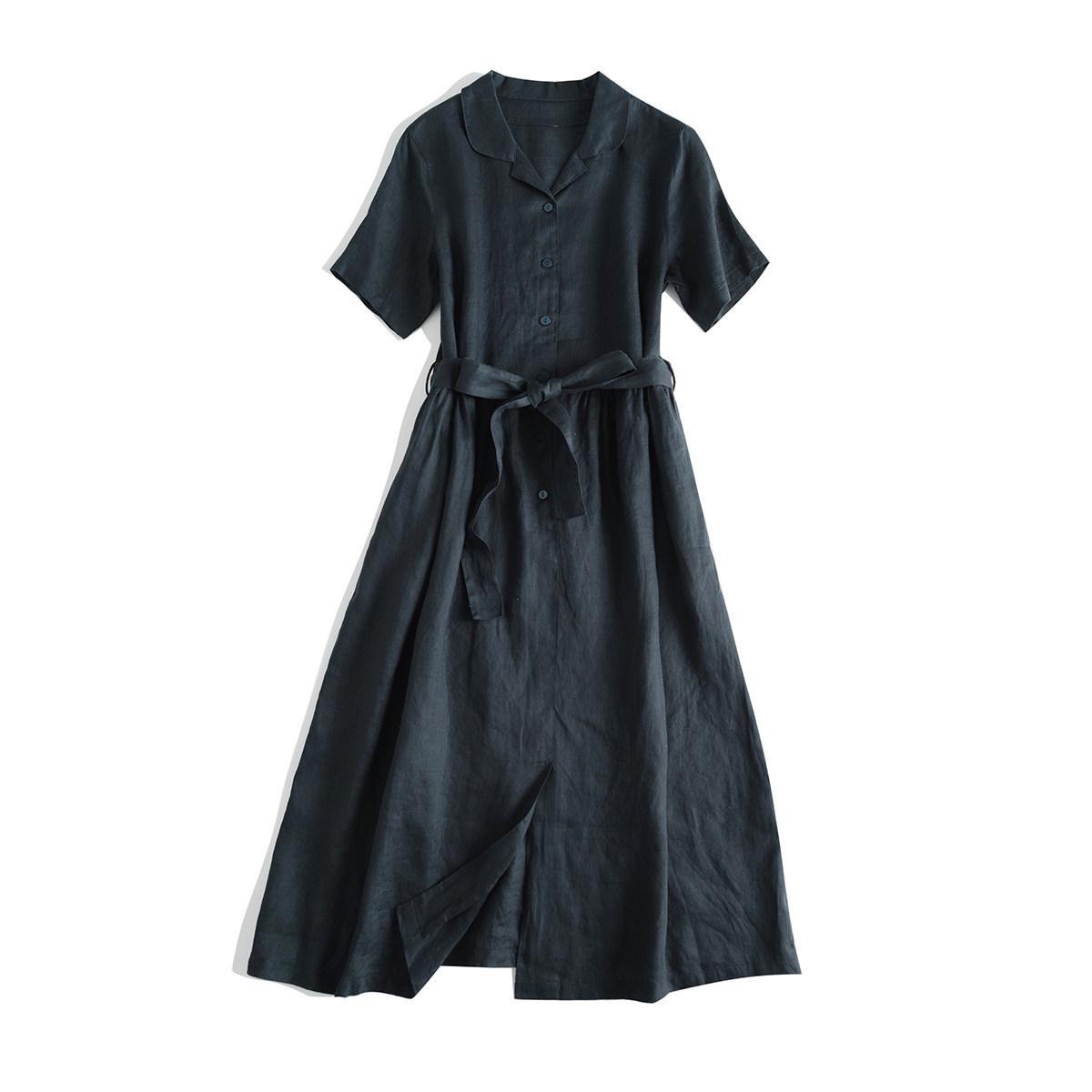 Artistic French Style Short Sleeve Linen Shirt Dress with Belted Lapel and Wide Hem Skirt Medium
Artistic French Style Short Sleeve Linen Shirt Dress with Belted Lapel and Wide Hem Skirt Medium