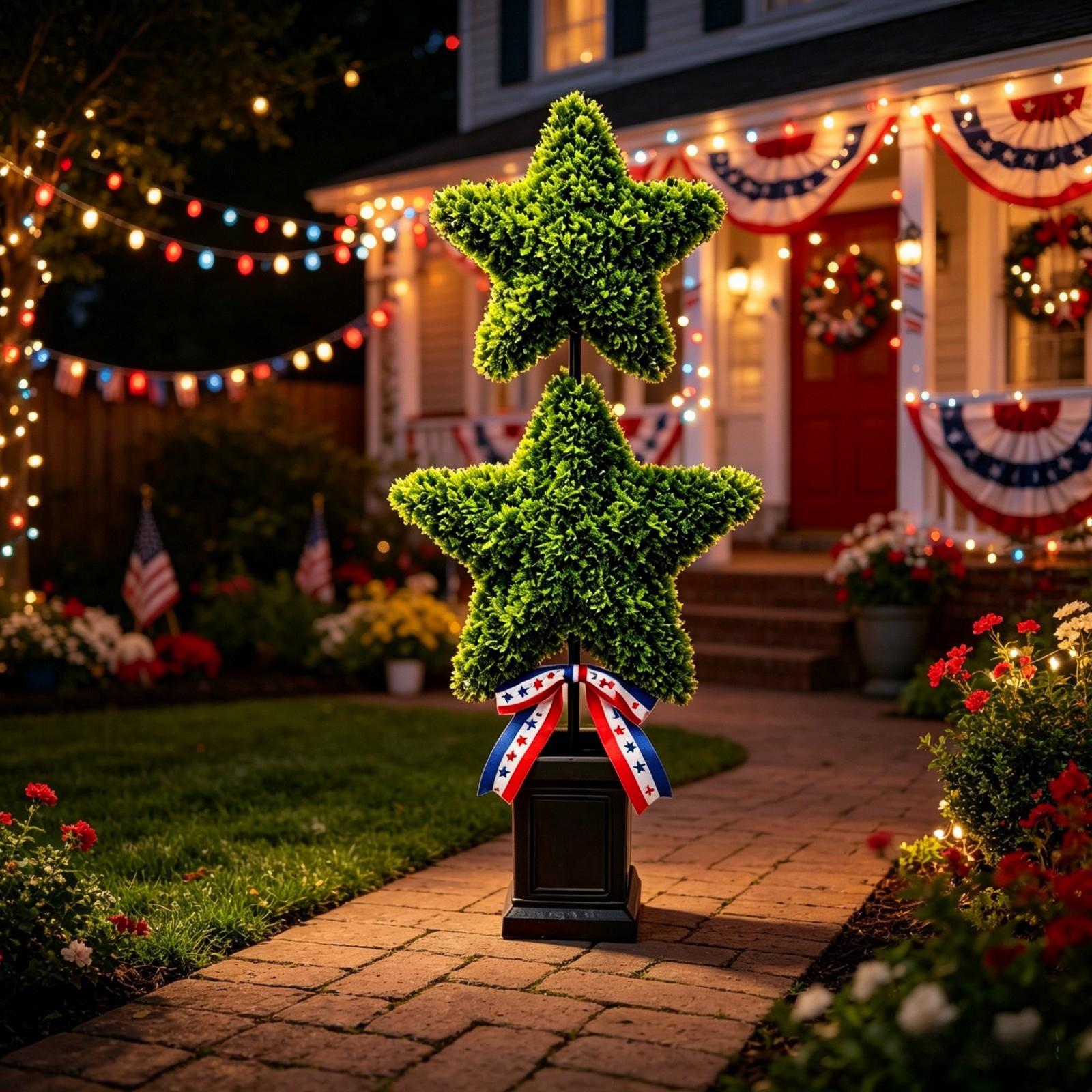 70cm Double Star Topiary Artificial Plant with Dual Five-Pointed Star Design in Decorative Planter for Indoor Outdoor Use One Size
70cm Double Star Topiary Artificial Plant with Dual Five-Pointed Star Design in Decorative Planter for Indoor Outdoor Use One Size