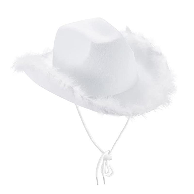 1Pc Fluffy Feather Brim Cowboy Hat Wide Brim Cowgirl Hat Rave Play Dress Up white feather белый
1Pc Fluffy Feather Brim Cowboy Hat Wide Brim Cowgirl Hat Rave Play Dress Up white feather белый
