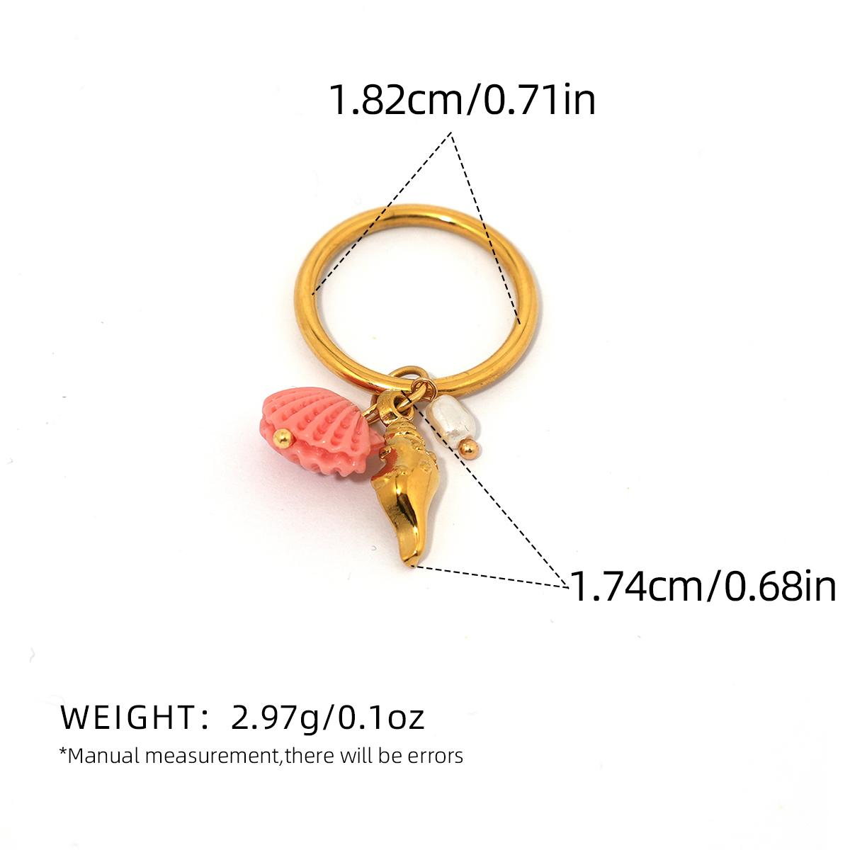 Summer Vacation WILD FREE Colorful Conch Charms Stainless Steel Hoop Rings for Women Creative Individual 18K Gold Plated Zircon 8
Summer Vacation WILD FREE Colorful Conch Charms Stainless Steel Hoop Rings for Women Creative Individual 18K Gold Plated Zircon 8