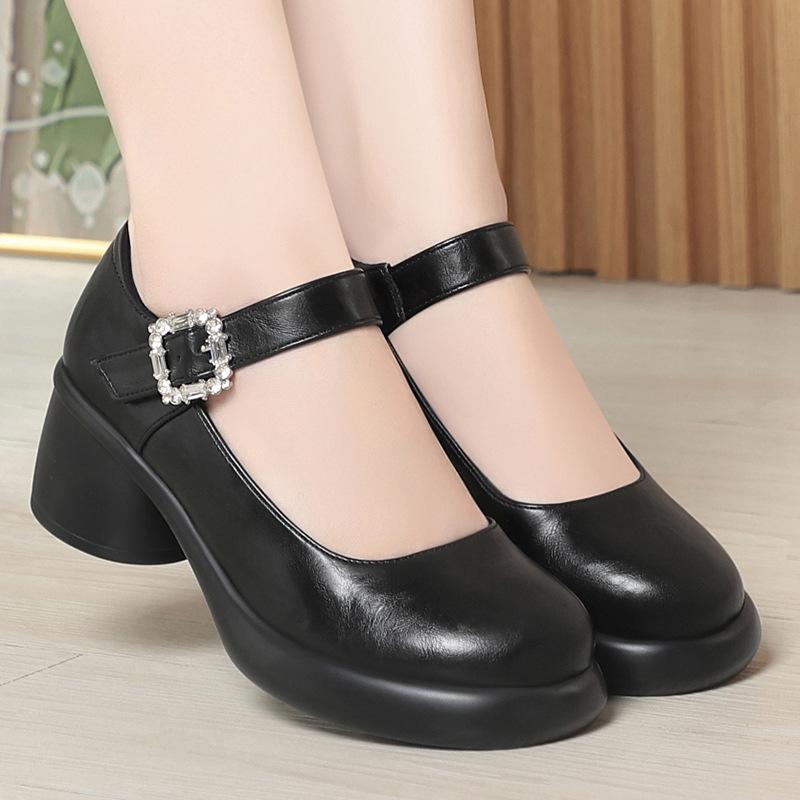 Thick-soled Mary Jane Shoes with A Single Buckle, Chunky Heel, Soft Sole, Versatile and Comfortable Low-cut Leather Shoes 35 чёрный
Thick-soled Mary Jane Shoes with A Single Buckle, Chunky Heel, Soft Sole, Versatile and Comfortable Low-cut Leather Shoes 35 чёрный