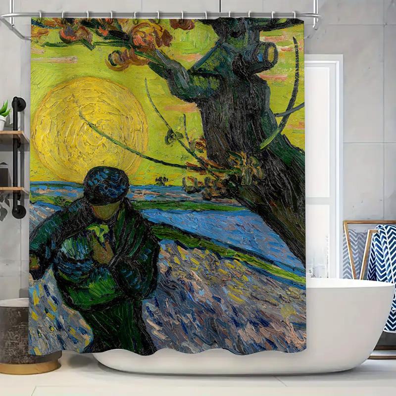 Modern Art Shower Curtain Set Van Gogh Style Sunflowers Man with Tree Wall Hanging for Bathroom Decor 90x180cm
Modern Art Shower Curtain Set Van Gogh Style Sunflowers Man with Tree Wall Hanging for Bathroom Decor 90x180cm