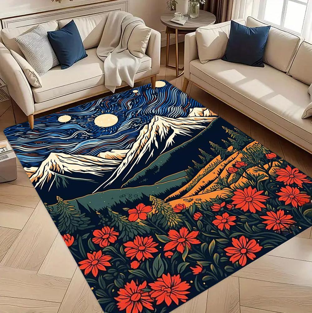 Illustrations Scenic Area Rug Colorful Mountain Floral Design Kids Playroom Carpet Soft Non-Slip Mat for Living Room Bedroom 40x60cm
Illustrations Scenic Area Rug Colorful Mountain Floral Design Kids Playroom Carpet Soft Non-Slip Mat for Living Room Bedroom 40x60cm