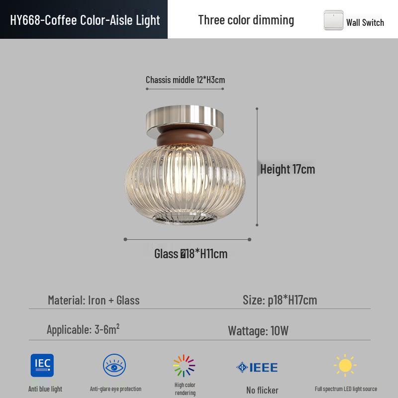 Walnut Wood Minimalist Glass Entrance Light for Corridor, Balcony, or Stairway Full Spectrum - Three Color Light
Walnut Wood Minimalist Glass Entrance Light for Corridor, Balcony, or Stairway Full Spectrum - Three Color Light