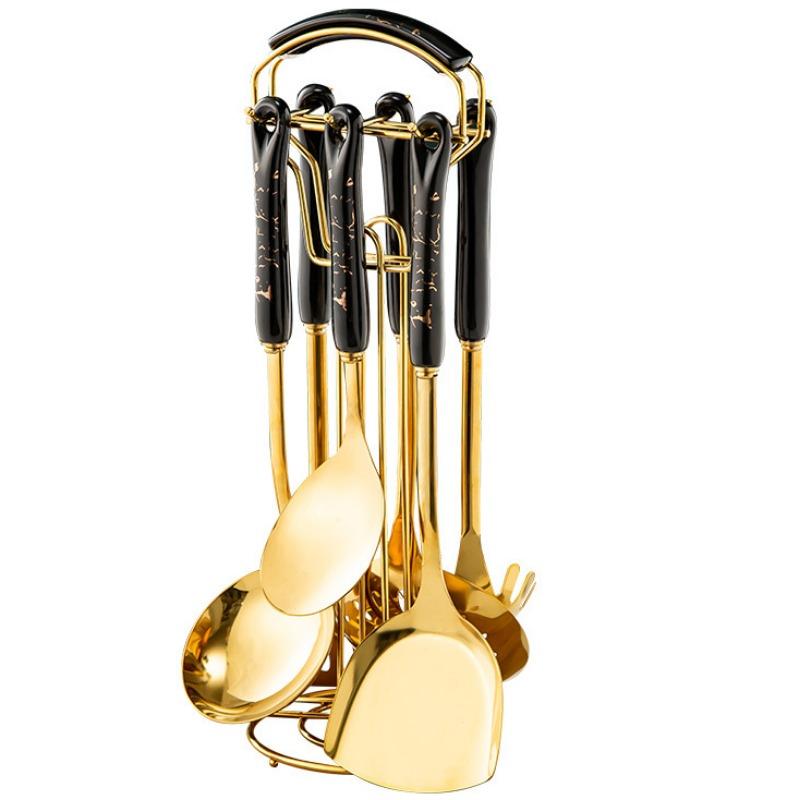 Скандинавський світлий розкішний набір кухонного посуду Кулінарна лопатка Ложка Набір із семи предметів Керамічна ручка Лопатка з нержавіючої сталі Супова ложка Кухонні приналежності C золотий
Скандинавський світлий розкішний набір кухонного посуду Кулінарна лопатка Ложка Набір із семи предметів Керамічна ручка Лопатка з нержавіючої сталі Супова ложка Кухонні приналежності C золотий
