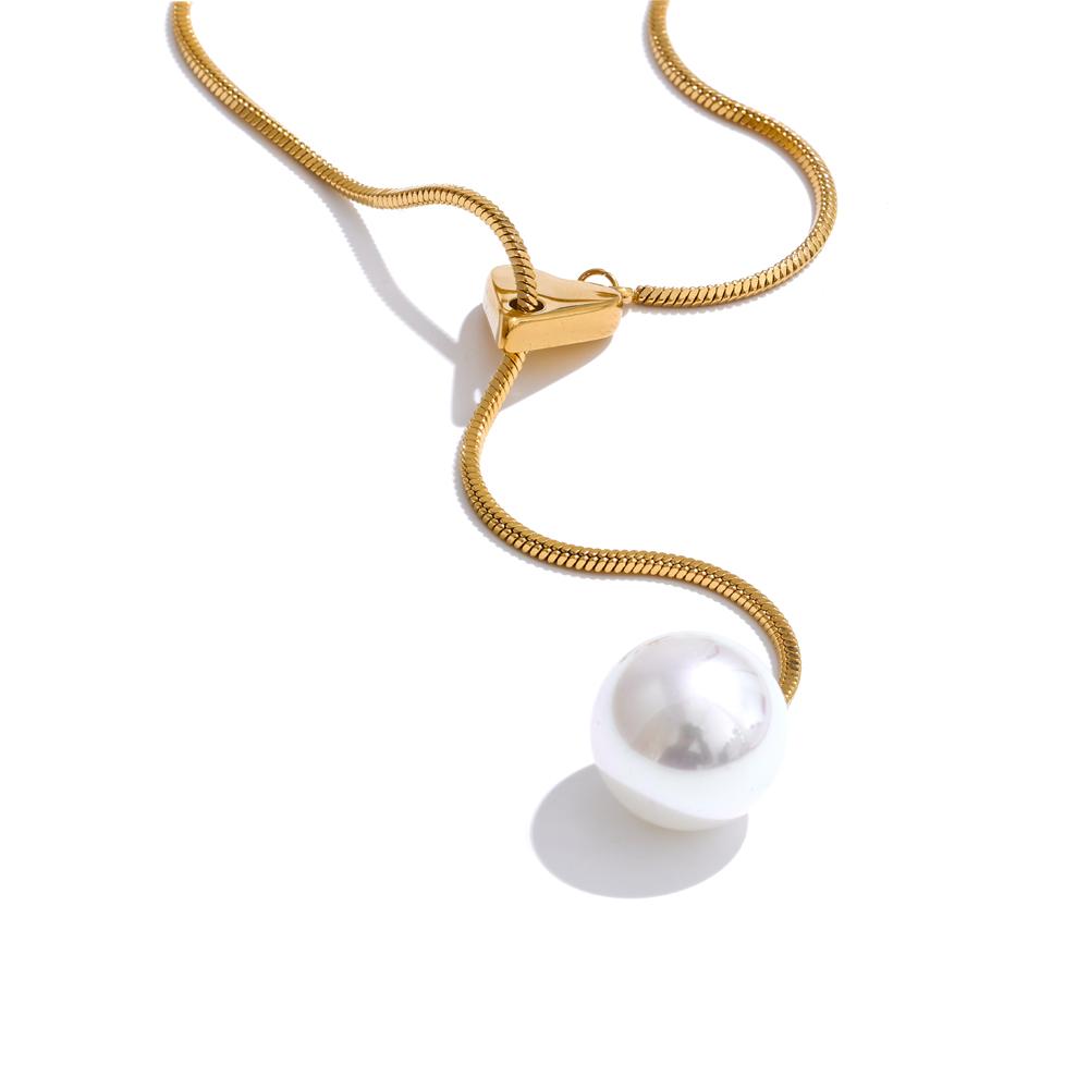 Yhpup New Arrival Simulated Pearls Round Drop Adjustable Necklace Pendant for Women Fashion Stainless Steel Korean Jewelry
Yhpup New Arrival Simulated Pearls Round Drop Adjustable Necklace Pendant for Women Fashion Stainless Steel Korean Jewelry