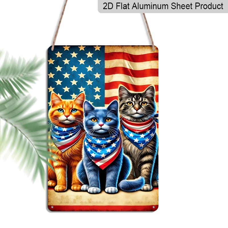 2D Flat Vintage-Style Aluminium Sign Featuring An American Patriotic Cat, Made of Rustic Metal. It S An Ideal Choice for Wall Decor in Homes, Bars 20*30cm
2D Flat Vintage-Style Aluminium Sign Featuring An American Patriotic Cat, Made of Rustic Metal. It S An Ideal Choice for Wall Decor in Homes, Bars 20*30cm
