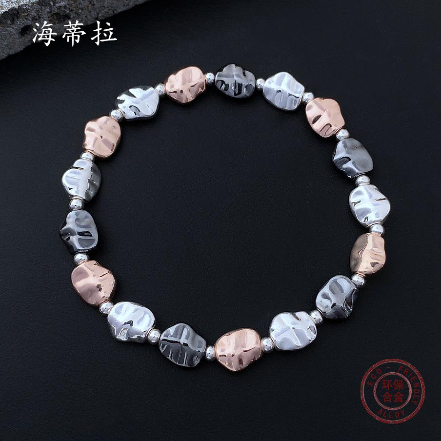 New three-color irregular oval bracelet electroplated gold silver rose gold fashion men s and women s jewelry Elastic adjustable
New three-color irregular oval bracelet electroplated gold silver rose gold fashion men s and women s jewelry Elastic adjustable