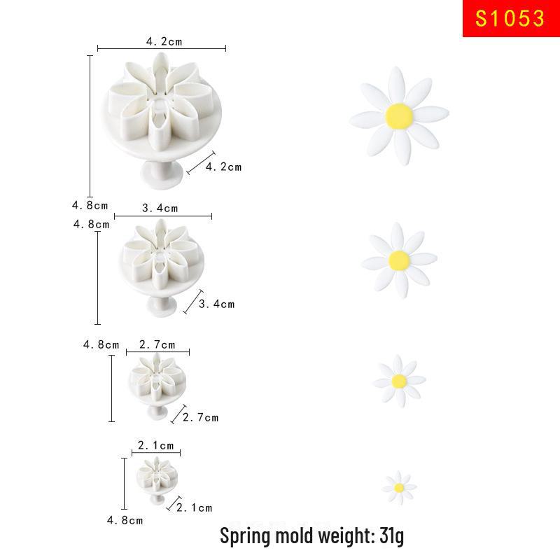 Набор форм для помадки и печенья «Весенняя хризантема» (4шт) - Инструменты для выпечки DIY