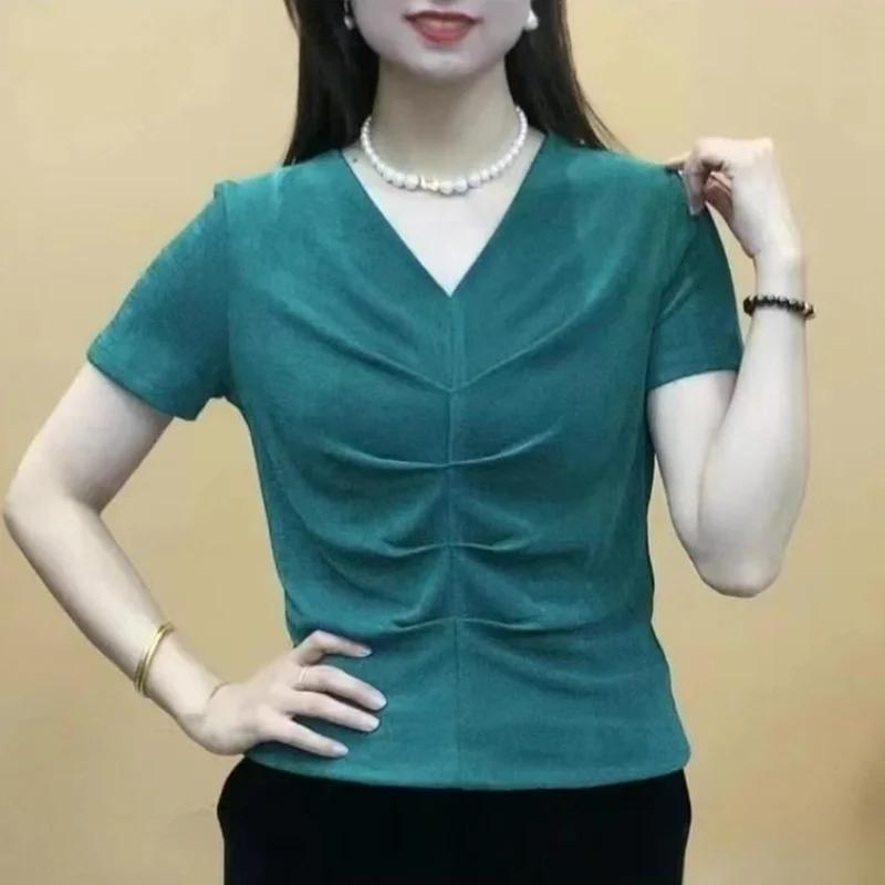 Women s Summer V-Neck Ruched Top Casual Short Sleeve Slim Fit Blouse XL зелений
Women s Summer V-Neck Ruched Top Casual Short Sleeve Slim Fit Blouse XL зелений